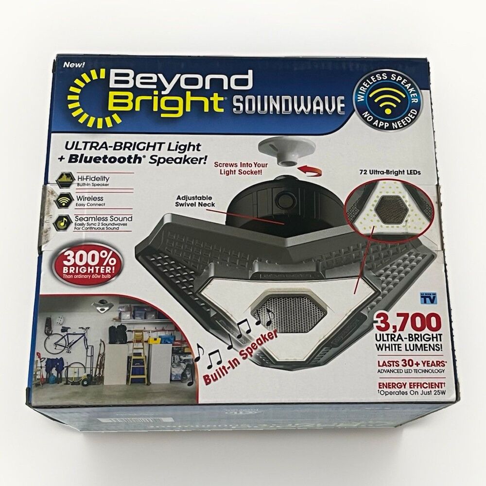 Beyond Bright Soundwave LED Ceiling Fixture 3700 Lumens Bluetooth Speaker White
